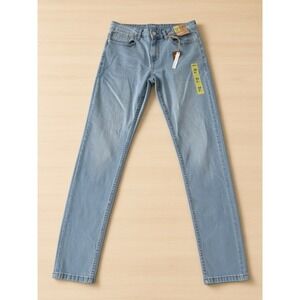 Max Men Light Wash Blue Carrot Fit Denim Jeans Size 30 Premium Crafted Stretch